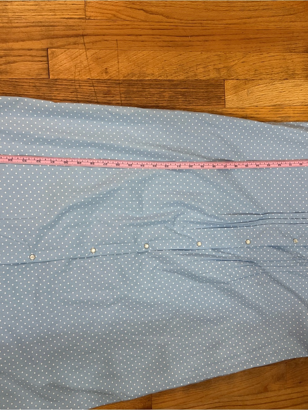 PINK Blue Polka Dot Lace Trim Pearl Button Short Sleeve Nightgown Grandma Core M - Picture 7 of 9